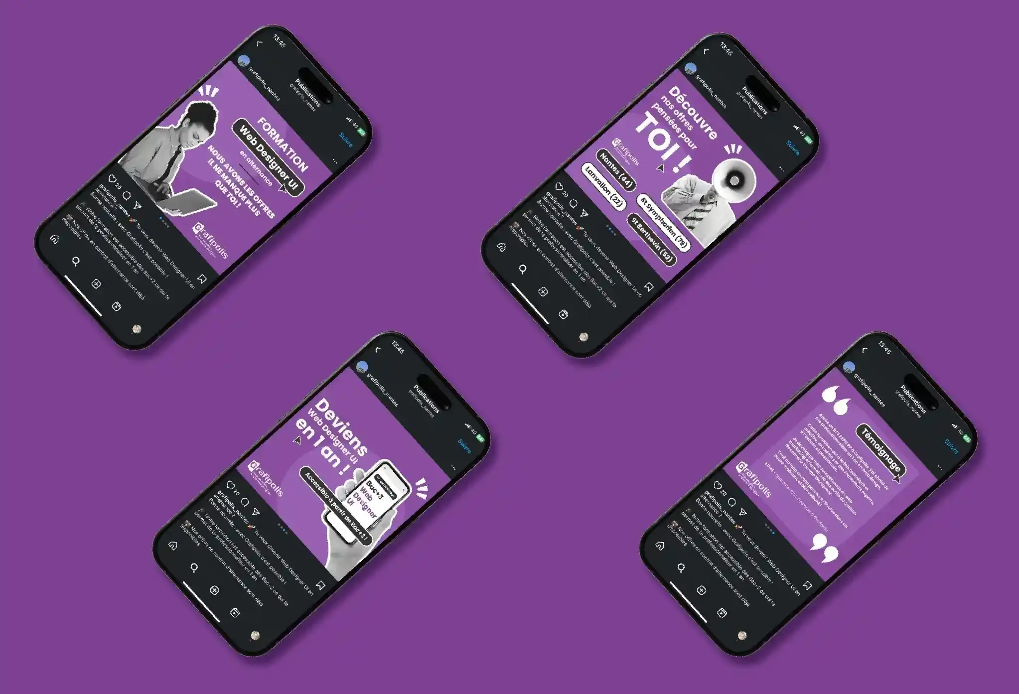 By Ethel, mise en page à l'aide d'un mockup des post instagram pour Grafipolis.