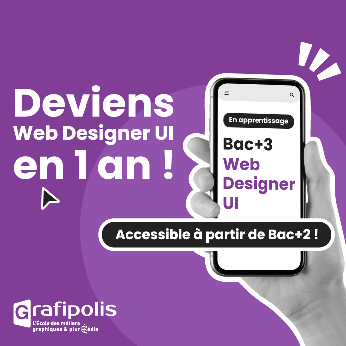 By Ethel, création de la première image pour le post instagram de Grafipolis, deviens web designer ui en 1 an.